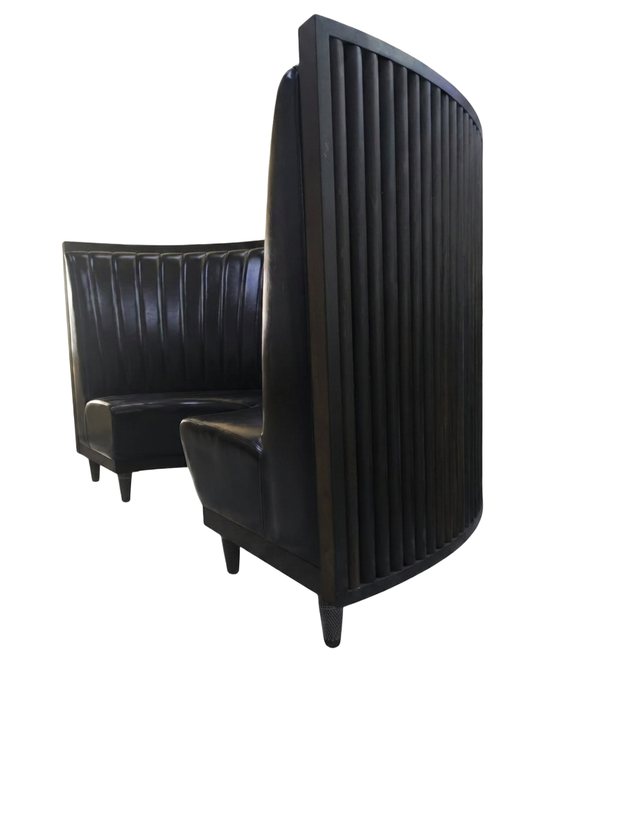 High-back curved privacy booth